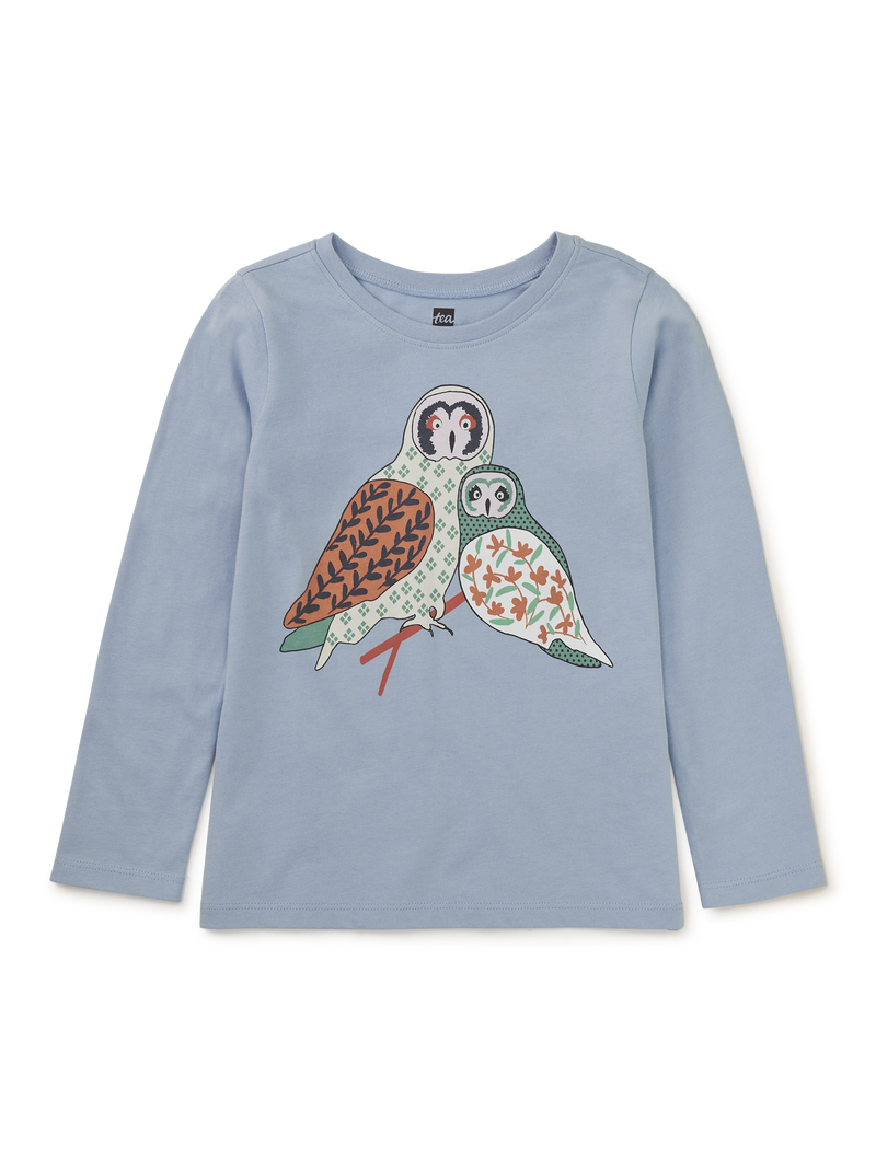 Tiled Owls Graphic Tee in Scenic Blue - View 1