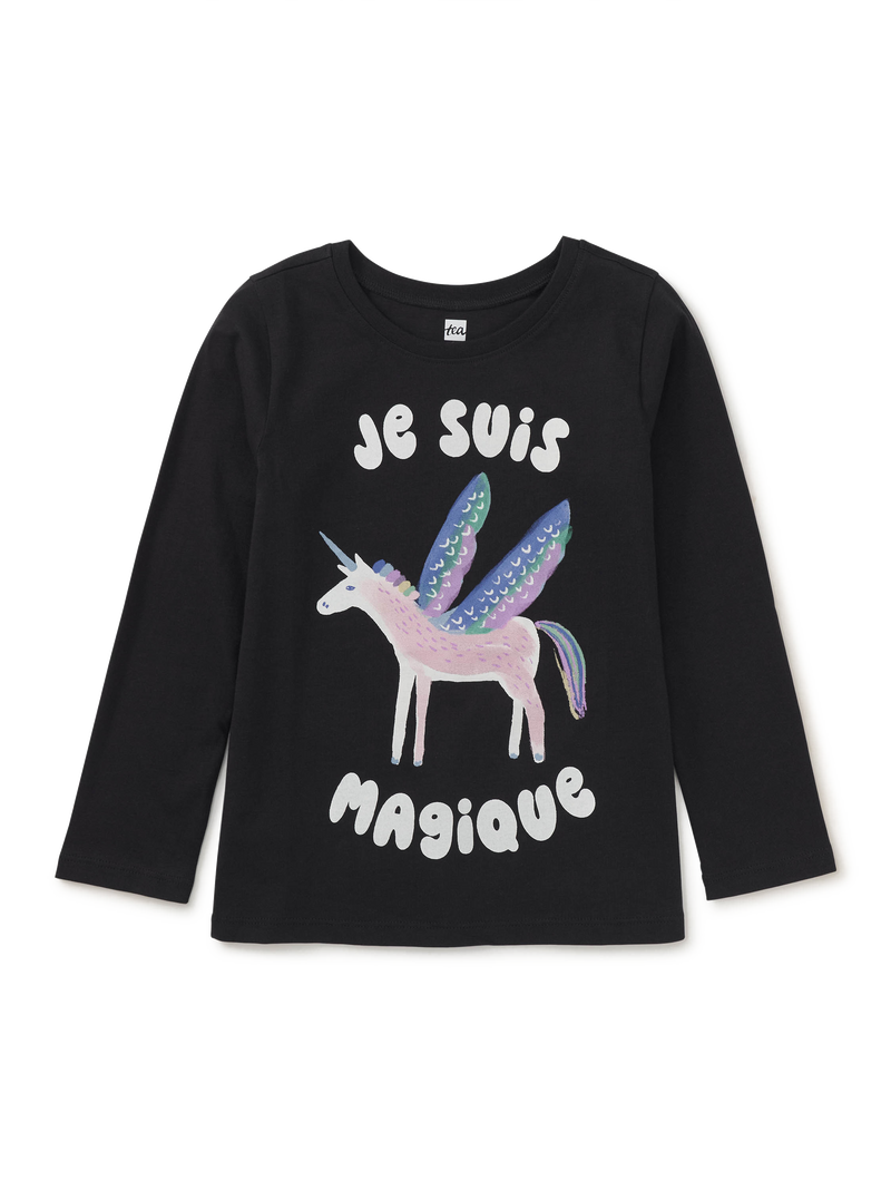 Magique Unicorn Graphic Tee in Jet Black - View 1
