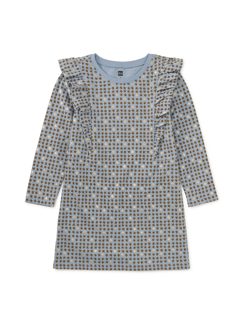 A-Line Ruffle Shoulder Dress in Little Star - View 1