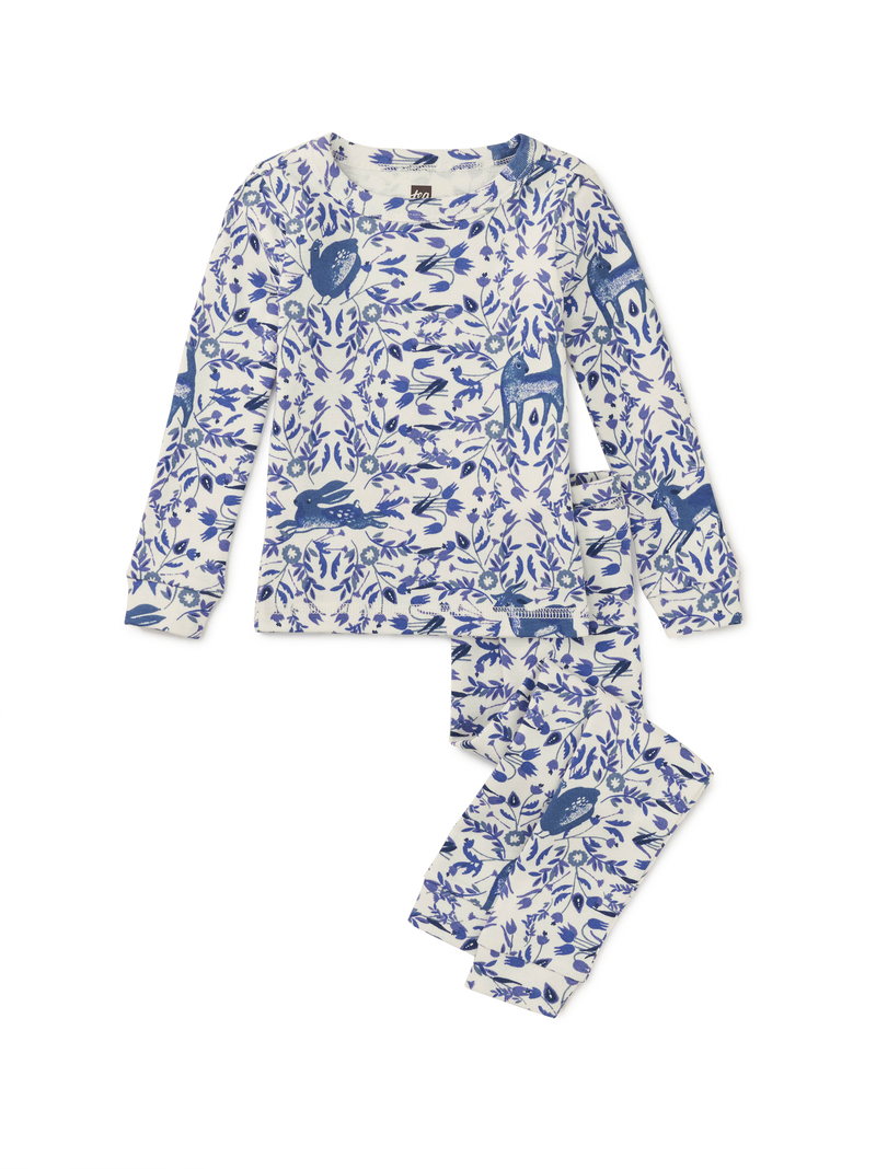 Goodnight Pajama Set in Iznik Tile Scenic - View 2