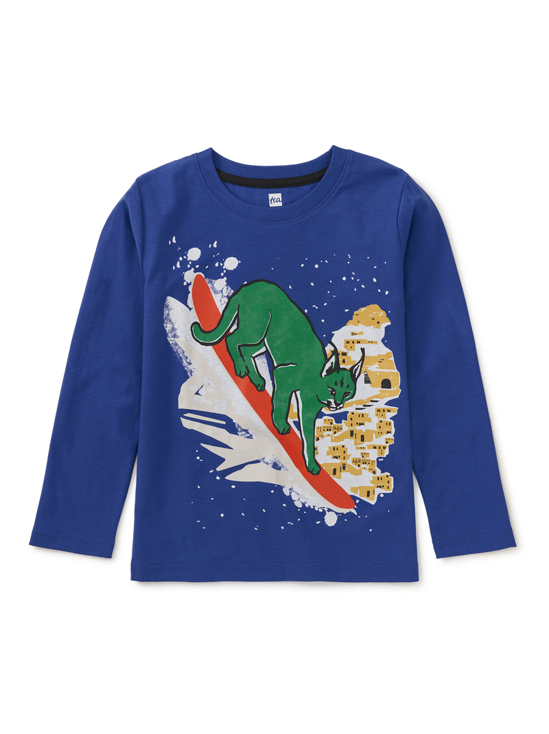 Snowboarding Caracal Tee in Majorelle Blue - View 1