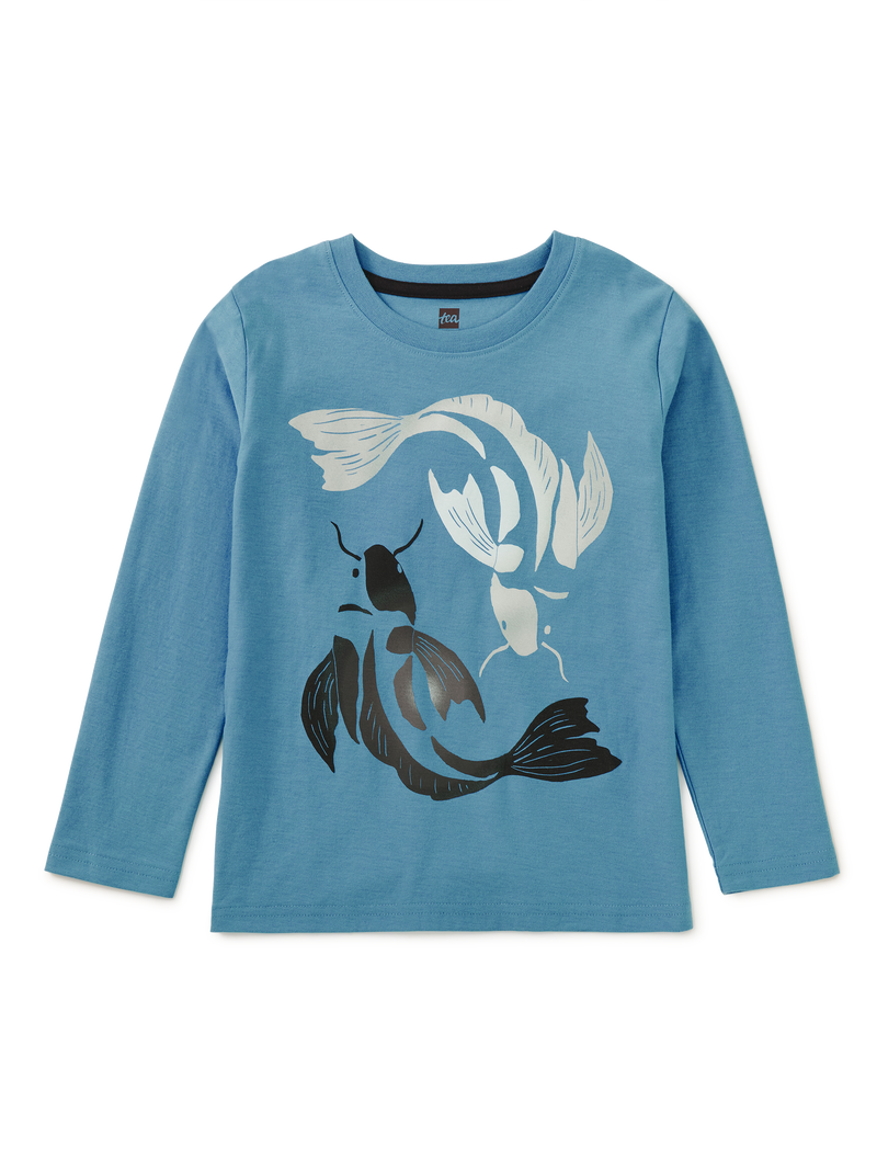 Koi Fish Yin Yang Graphic Tee in Seashore - View 1