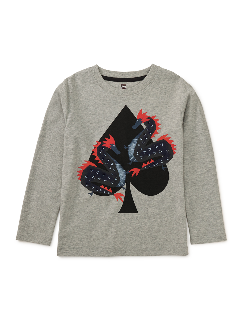 Dragon Of Spades Graphic Tee in Med Heather Grey - View 1