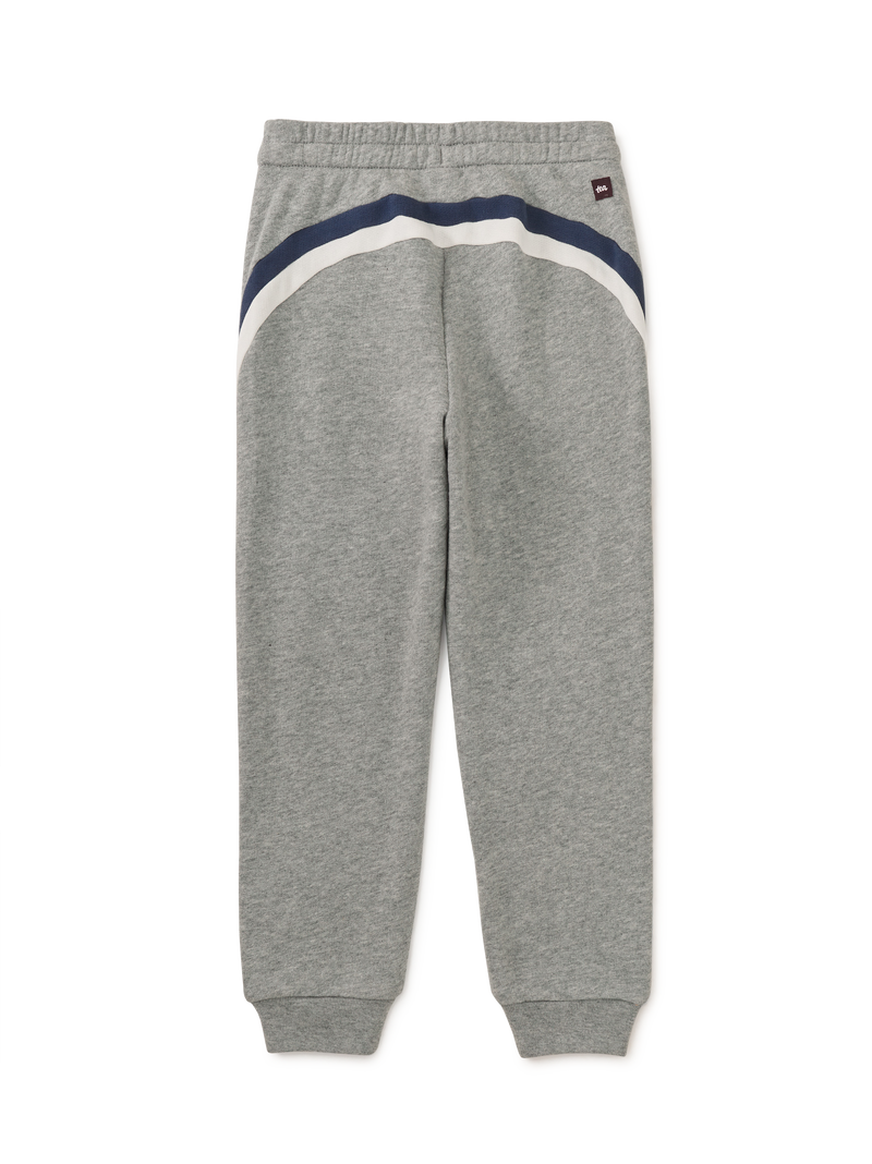 New Stripe Jogger in Med Heather Grey - View 2