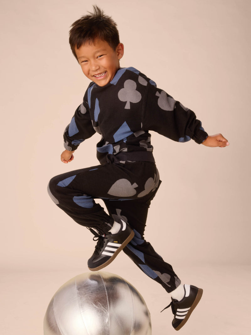 Printed Easy Fit Joggers in Winning Hand - View 2