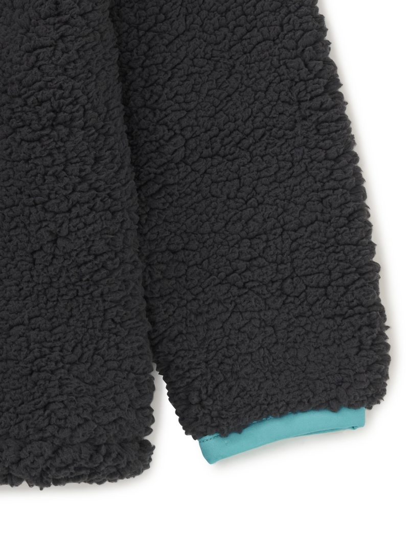 Teddy Fleece Zip Up Jacket in Pepper - View 2