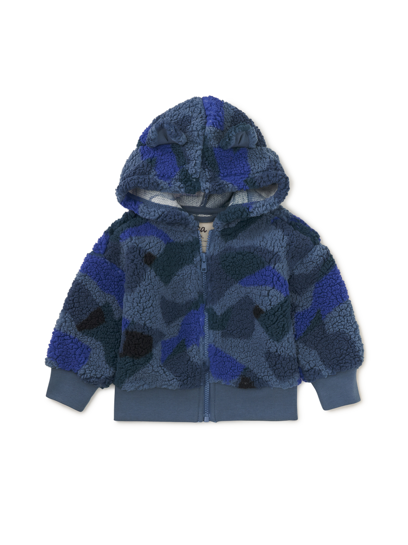 Teddy Fleece Bear Ears Hoodie in El Calafate Glaciar Camo - View 1