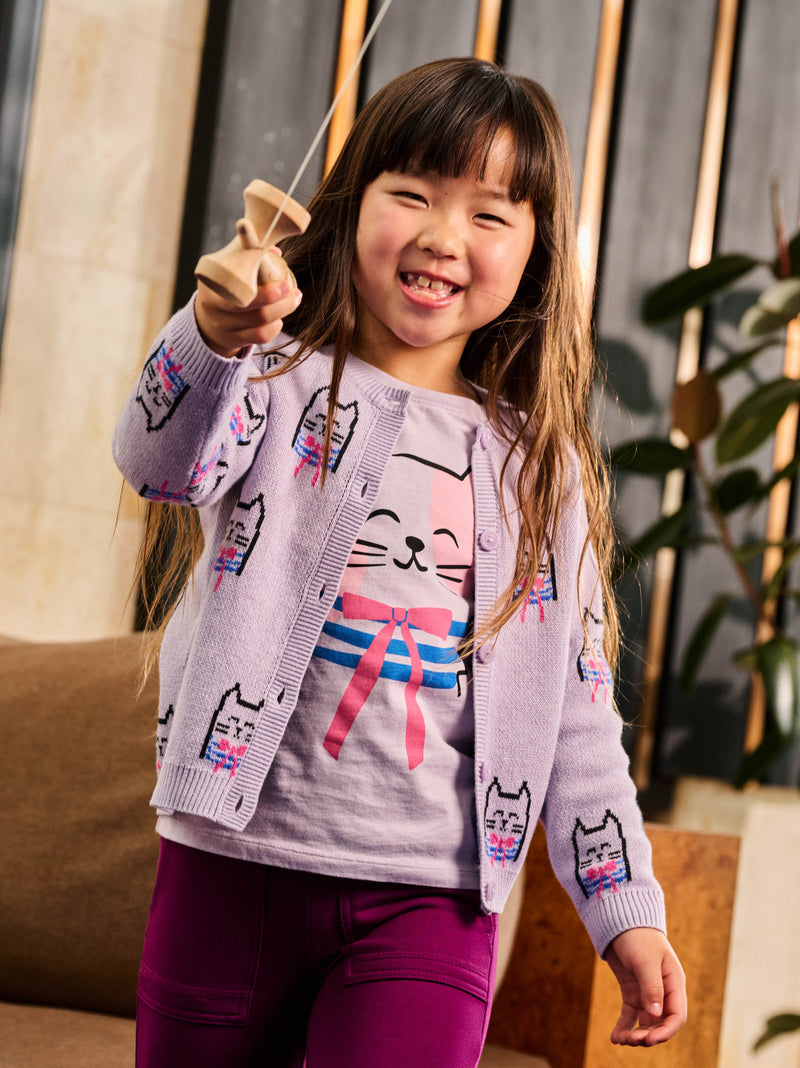 Iconic Bowtie Cats Cardigan in Bowtie Cats - View 2