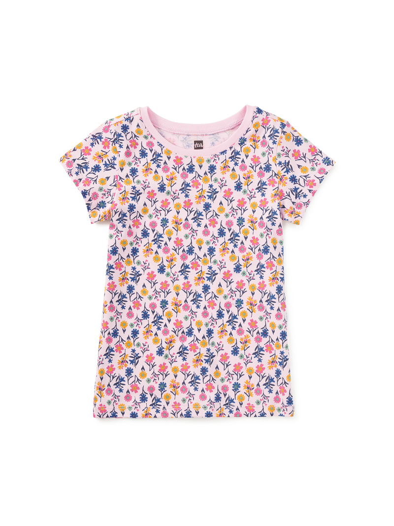 Printed Short Sleeve Top in Wildflowers - View 1