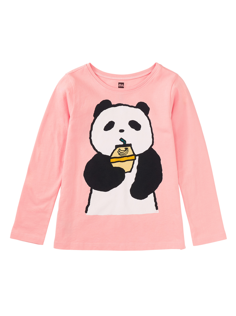 Banana Milk Panda Graphic Tee in Cherry Blossom - View 1