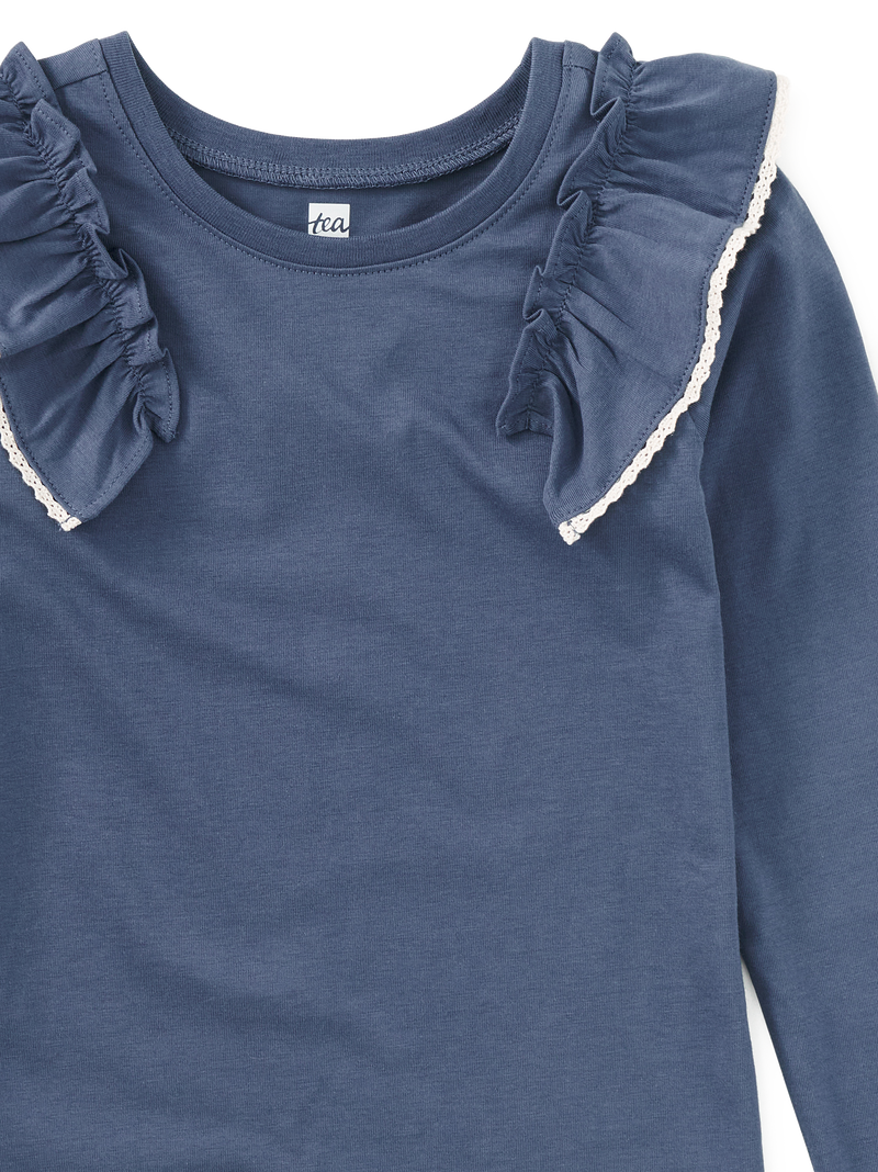 Long Sleeve Lace Trim Top in Triumph - View 2