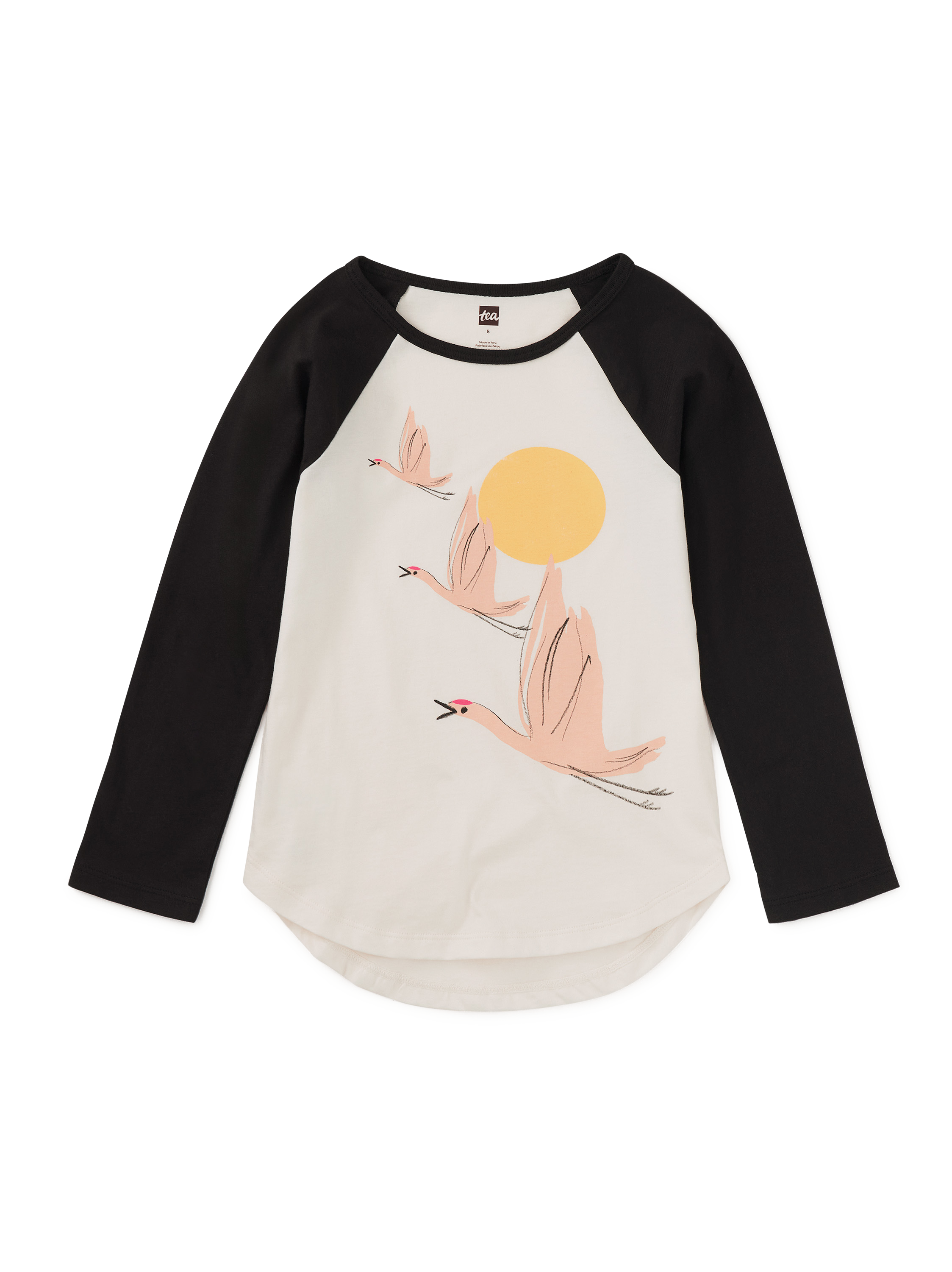 Flying Cranes Graphic Raglan T