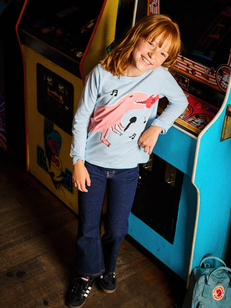 Karaoke Dino Graphic Tee in Skyride - View 2