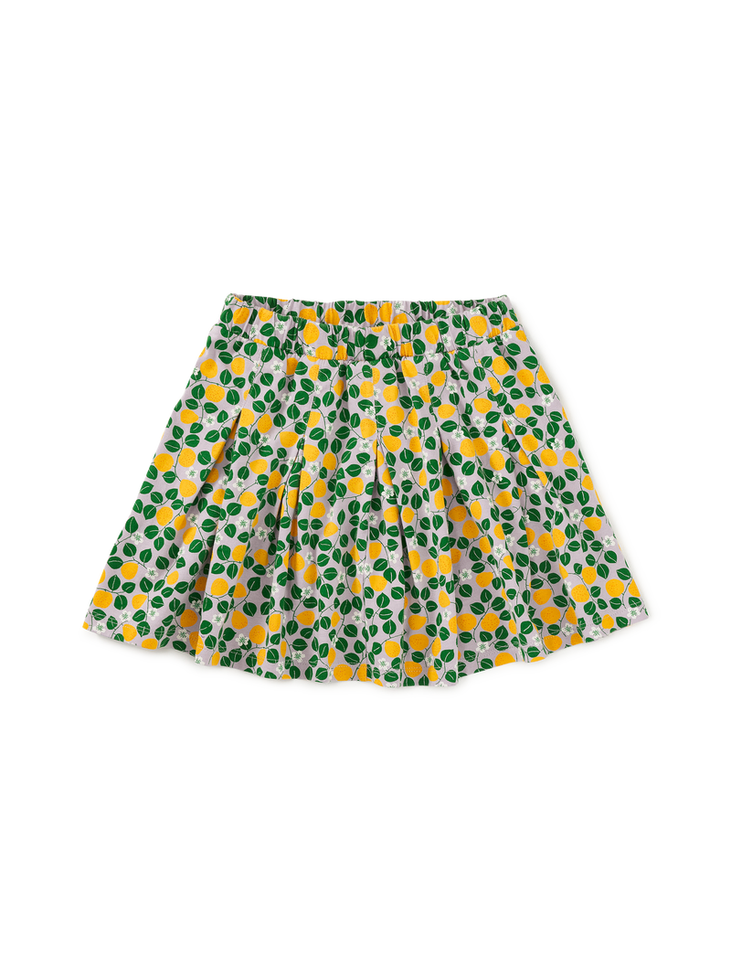 Pleated Jersey Skirt in Asian Pear And Blossoms - View 1