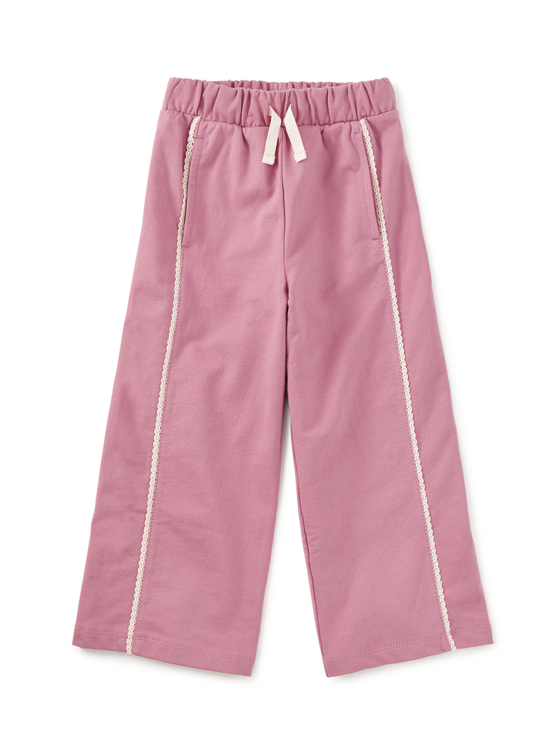 Lace Trim Track Pants in Hydrangea - View 1