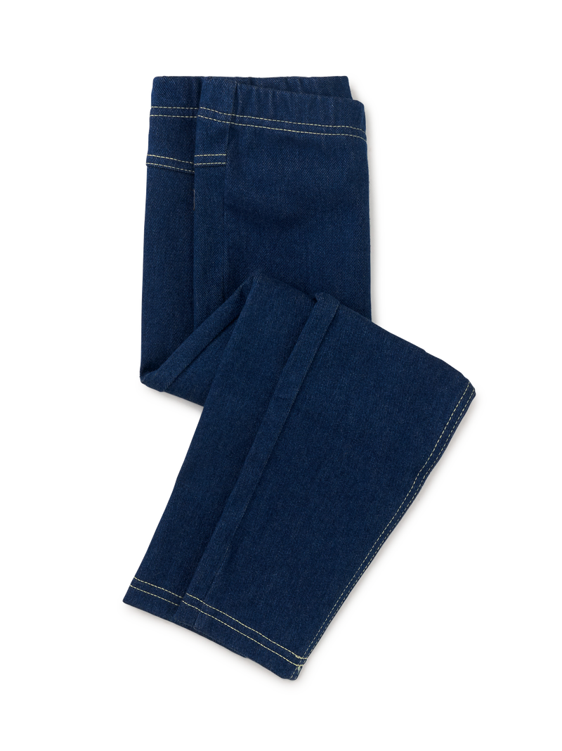 Denim-Like Jeggings in Medium Wash - View 1