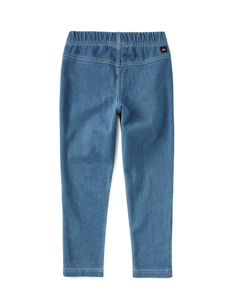 Denim-Like Jeggings in Light Wash - View 2