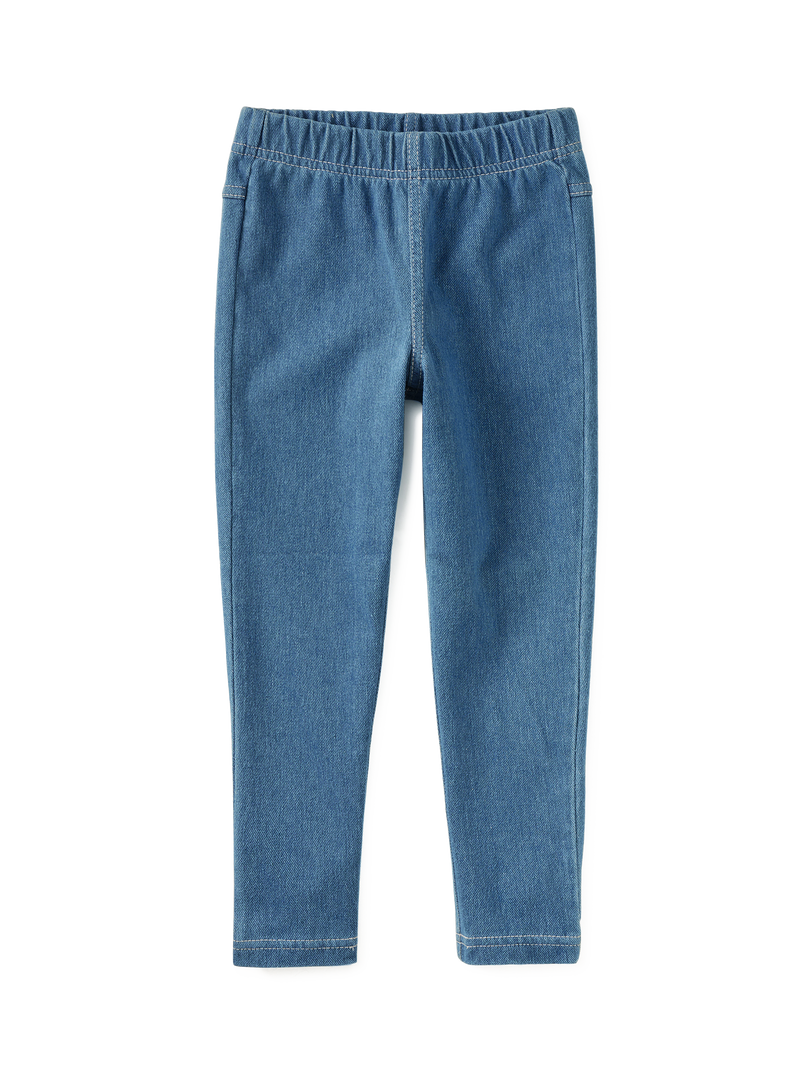 Denim-Like Jeggings in Light Wash - View 1