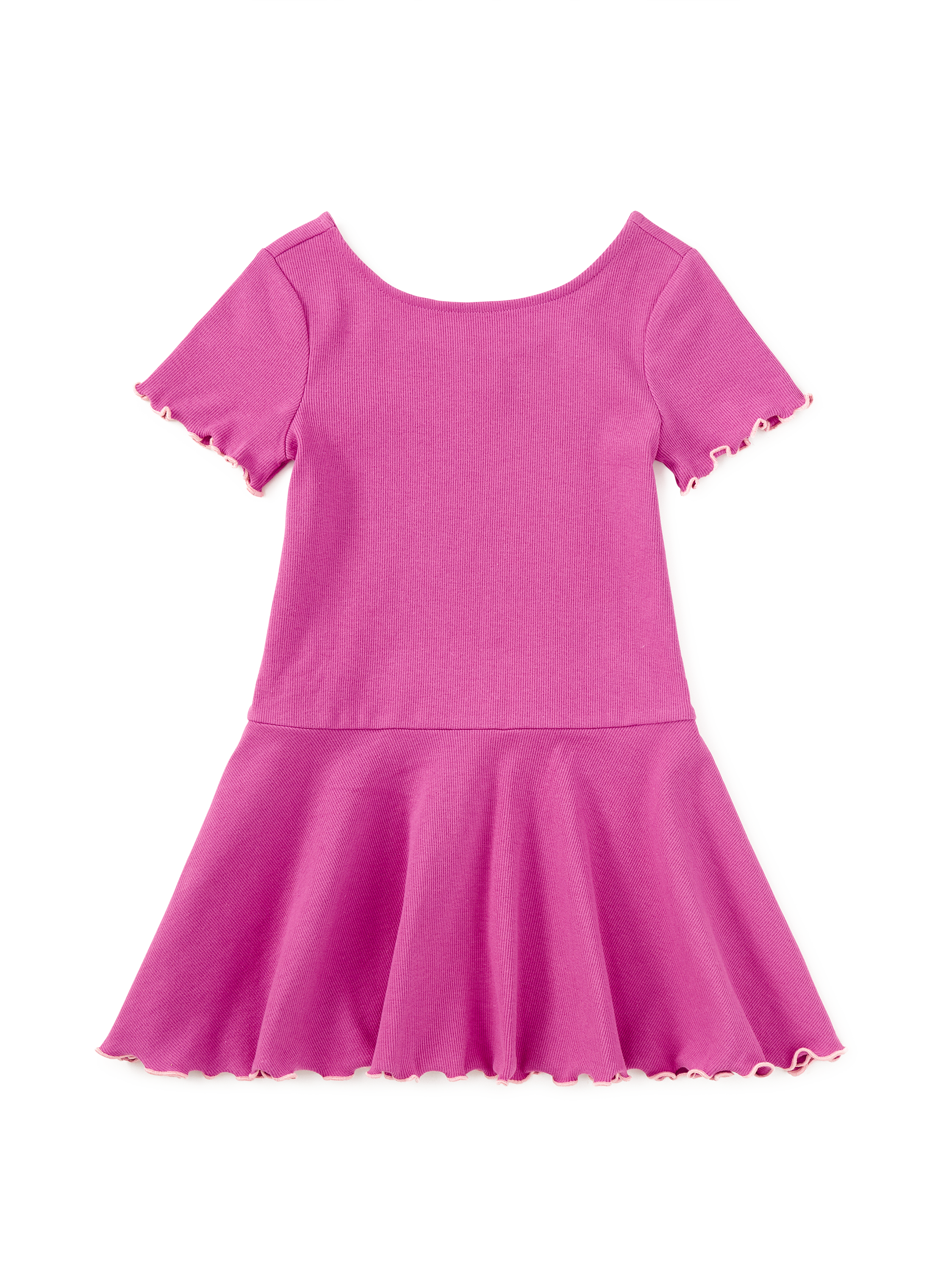 Ruffle Skater Ribbed Dress
