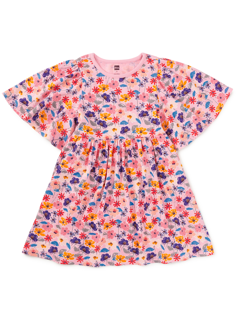 Butterfly Sleeve Dress in French Tossed Floral - View 1