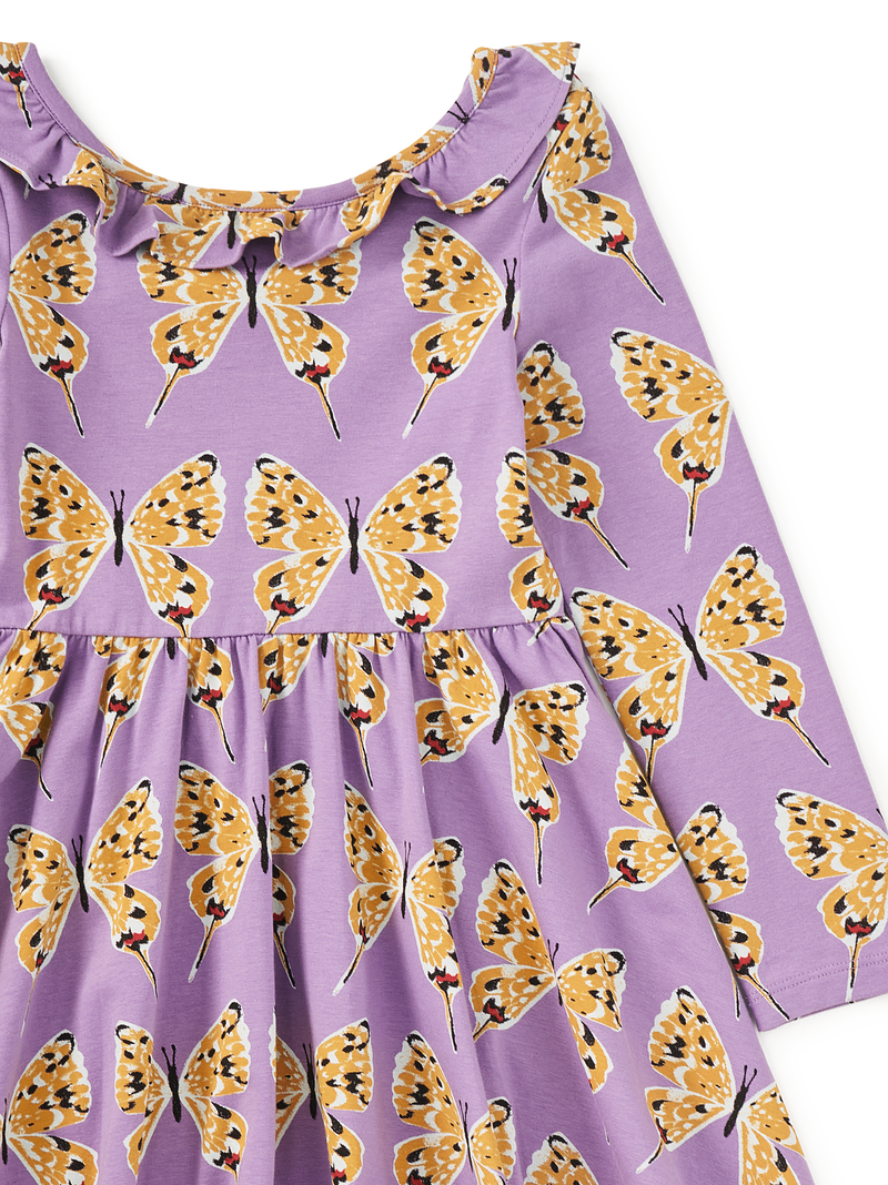 Ruffle Collar Ballet Dress in Dragon Swallowtail Butterflies - View 2