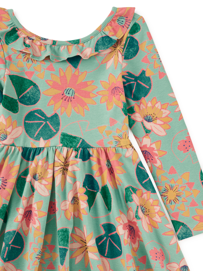 Ruffle Collar Ballet Dress in Chalk Water Lillies - View 2