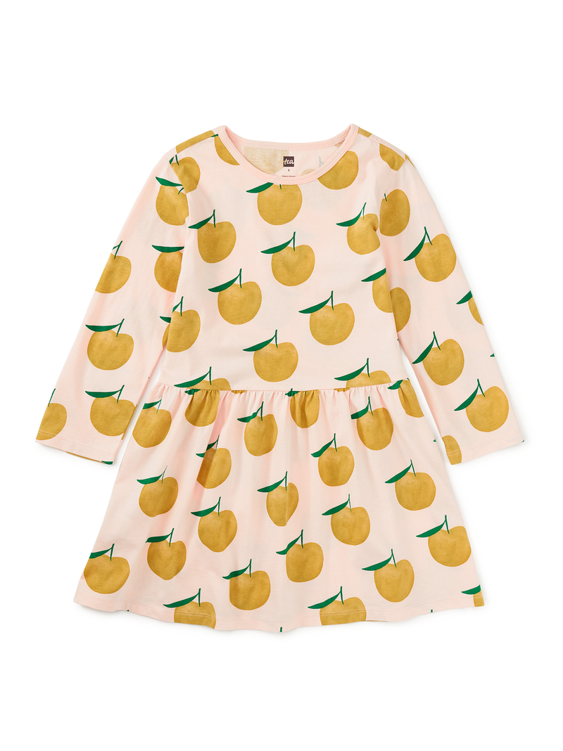Long Sleeve Skirted Dress in Asian Pear - View 1