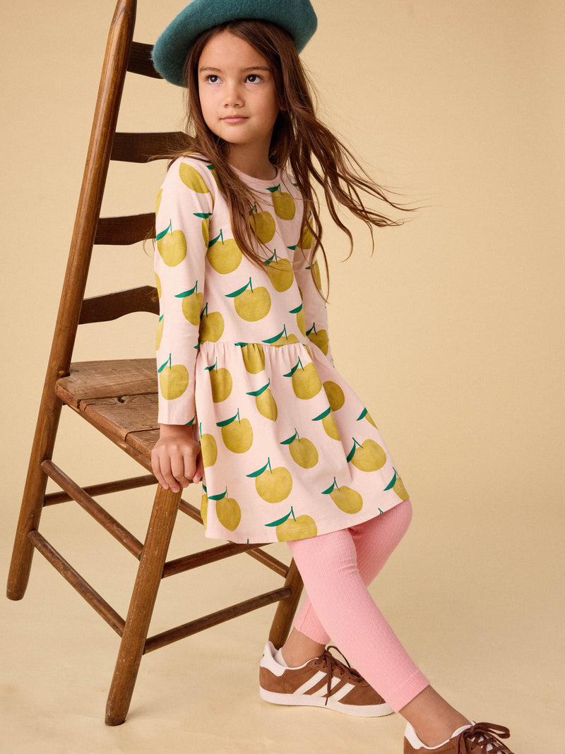 Long Sleeve Skirted Dress in Asian Pear - View 2