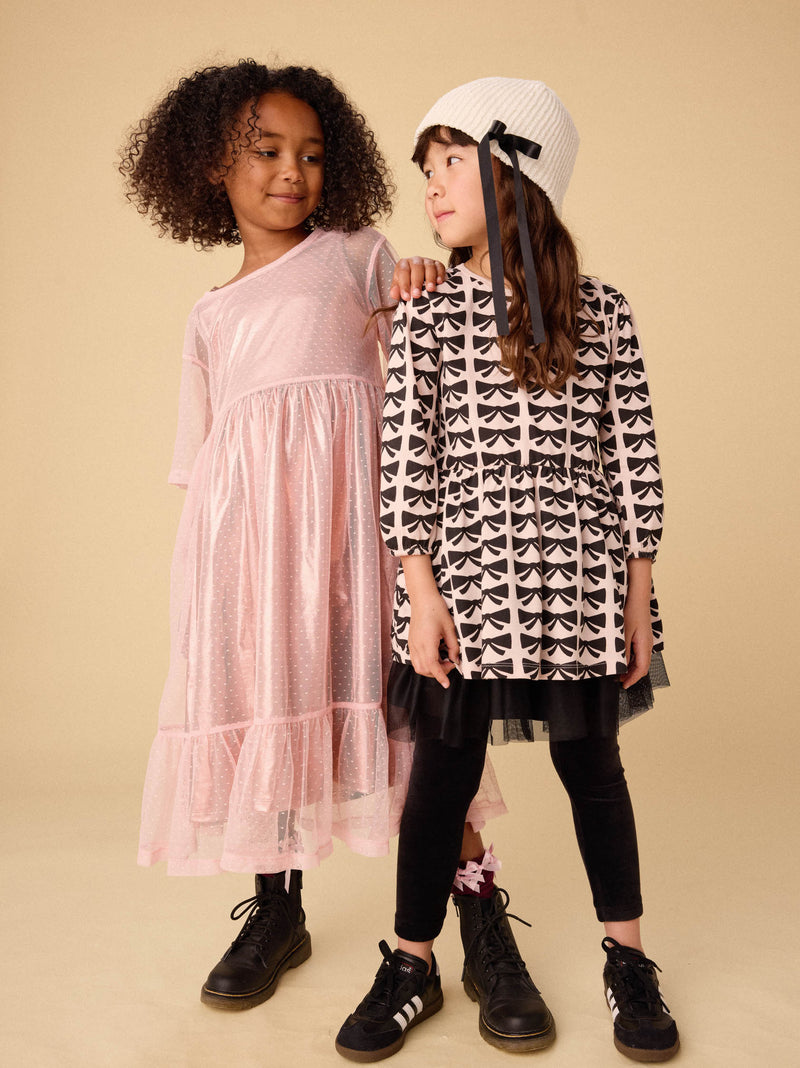 Blouson Sleeve Pocket Dress in Bow - View 2