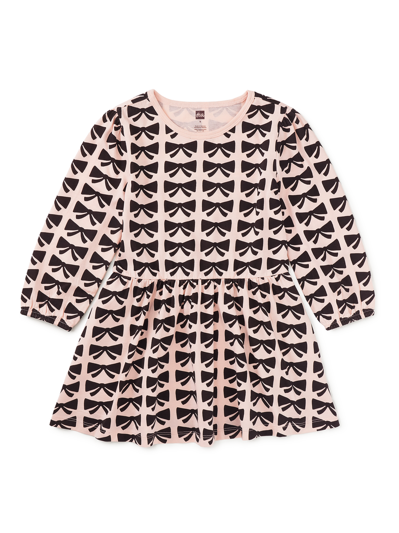 Blouson Sleeve Pocket Dress in Bow - View 1