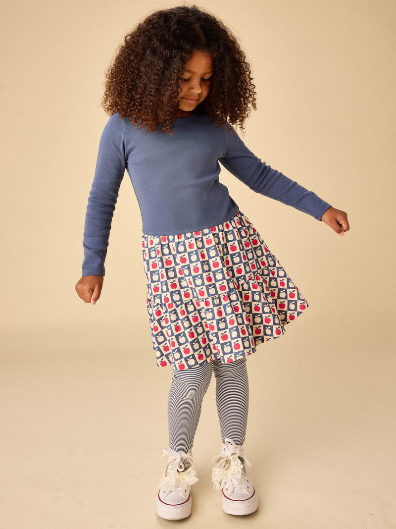 Tiered Skirted Twirl Dress in Apple Checkerboard - View 2