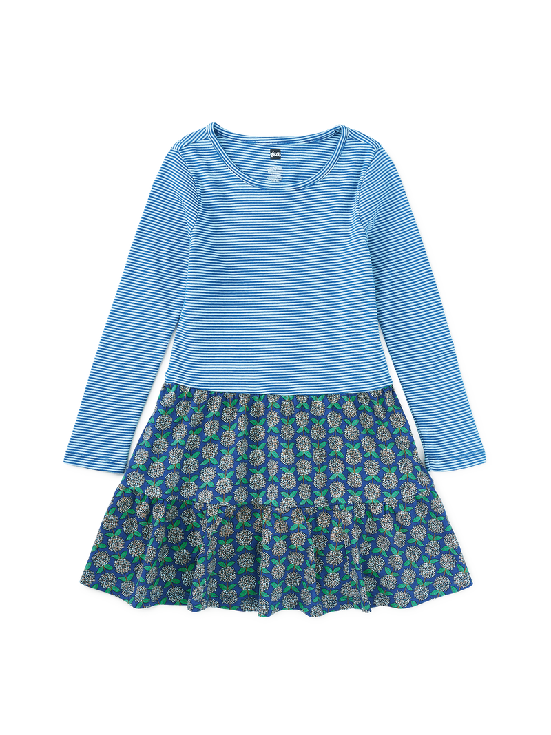 Tiered Skirted Twirl Dress in Hydrangeas - View 1