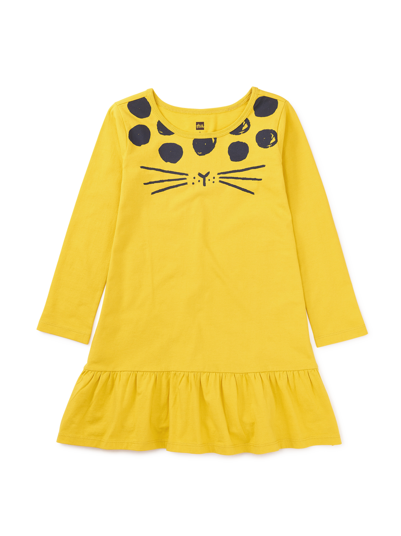 Ruffle Hem Graphic Dress in Sulphur - View 1