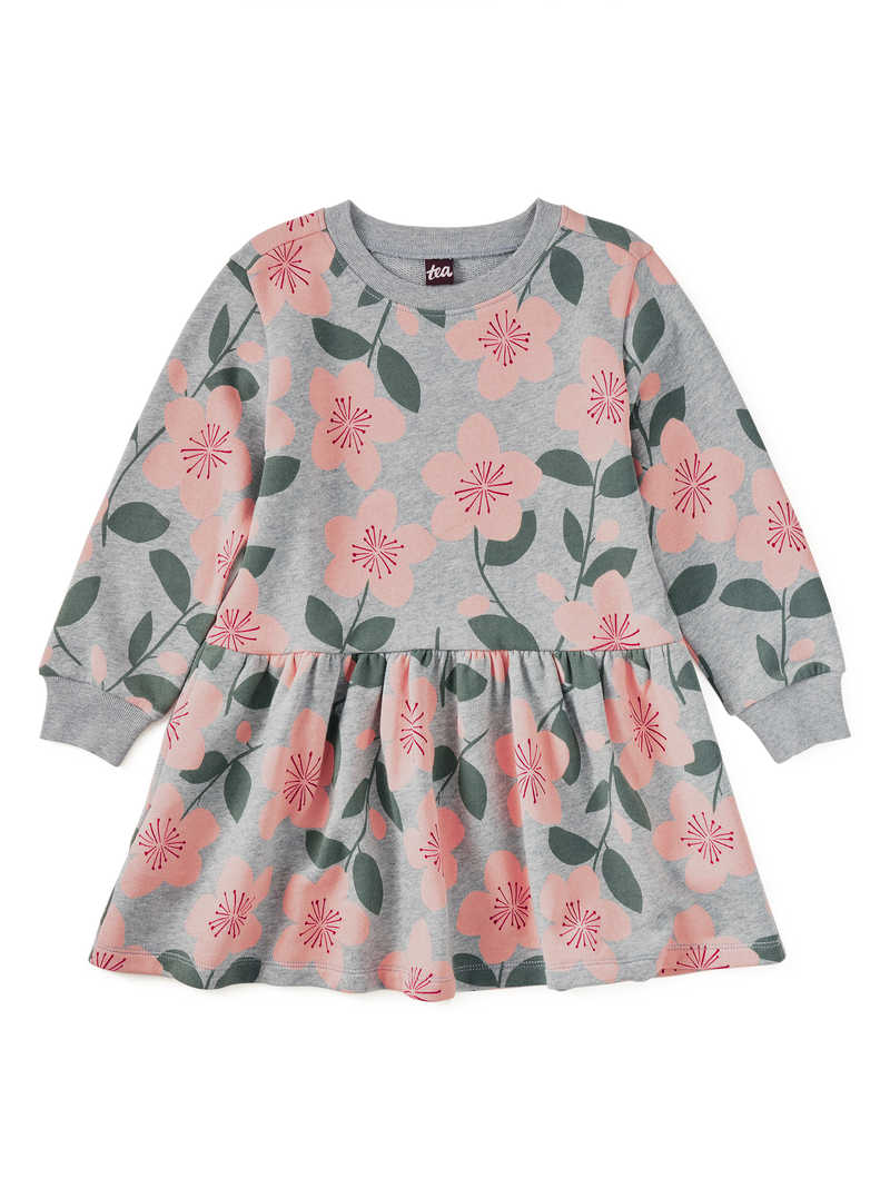 New French Terry Dress in Plum Blossom - View 1
