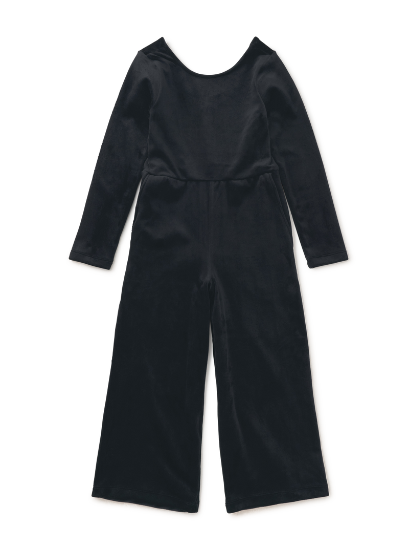Just For Kicks Velour Jumpsuit in Jet Black - View 1