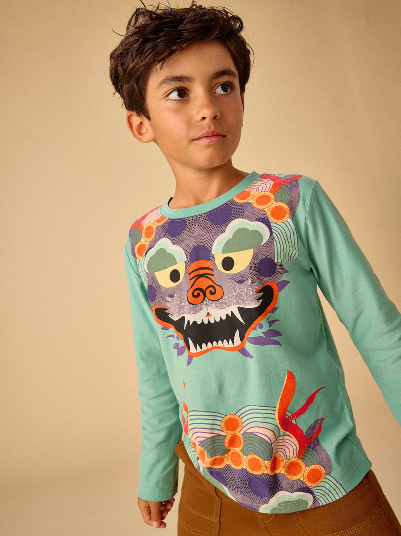 Kirin Dragon Graphic Tee in Eucalyptus - View 2