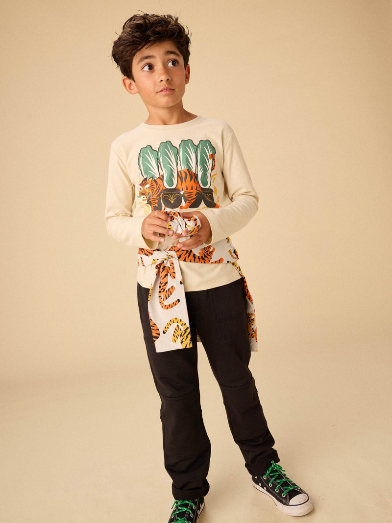 Long Sleeve Printed Pocket Tee in Lightning Tiger - View 2