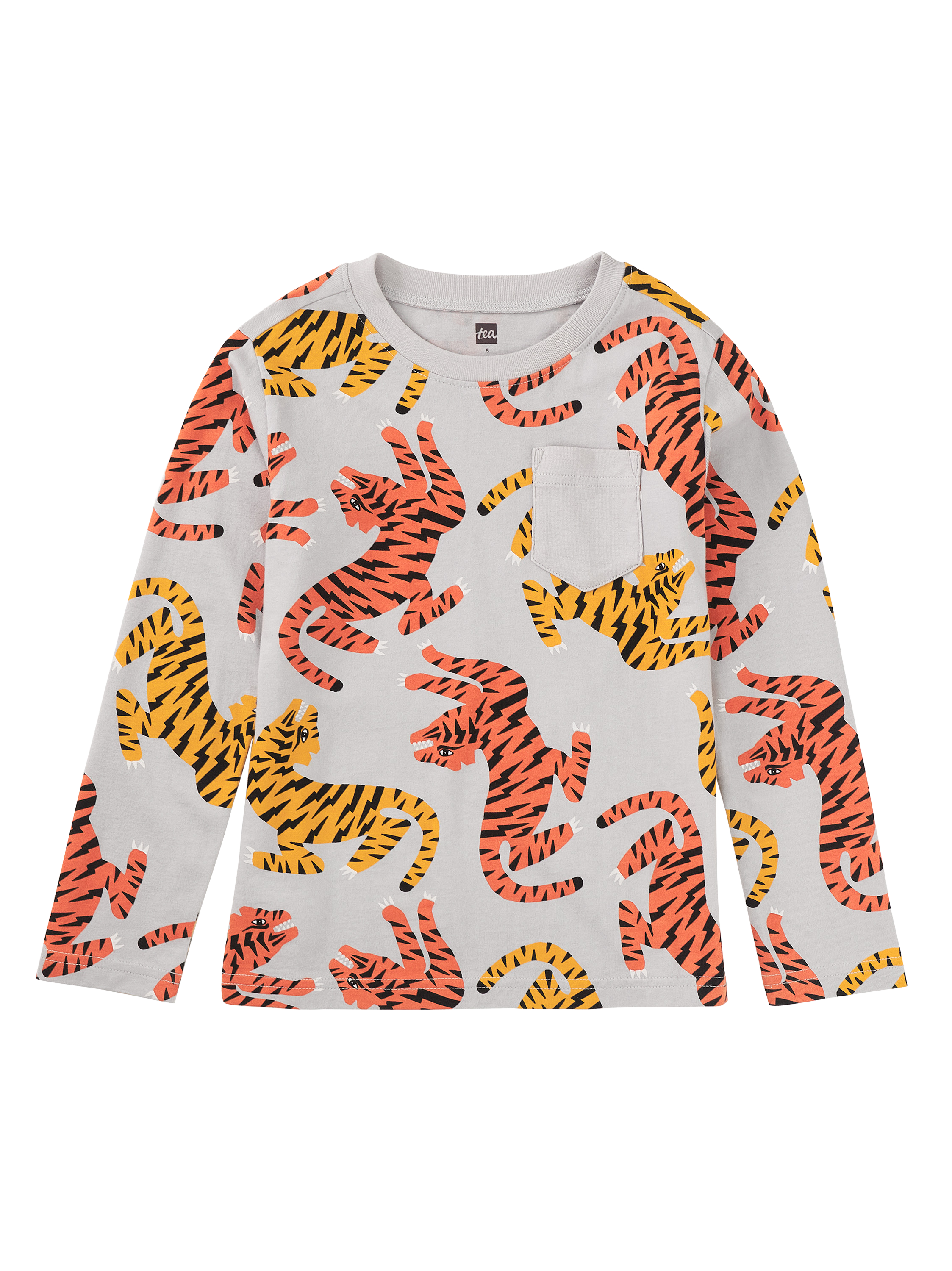 Long Sleeve Printed Pocket Tee