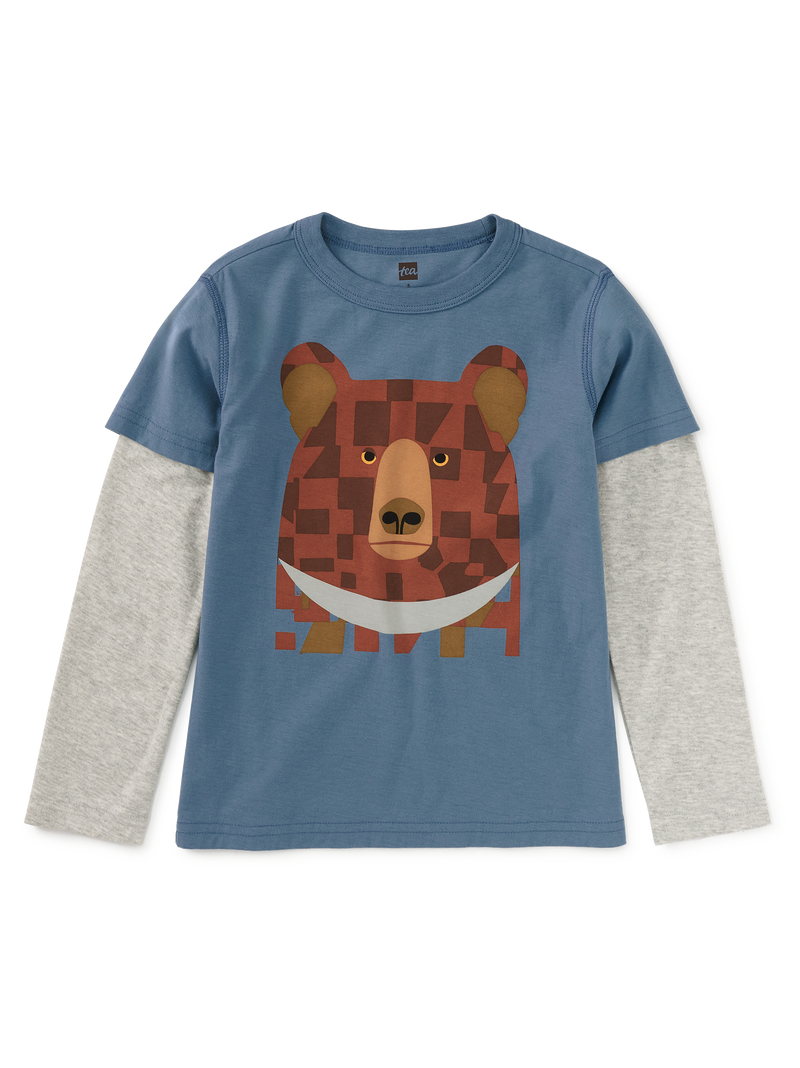 Bojagi Moon Bear Layered Tee in Coronet Blue - View 1