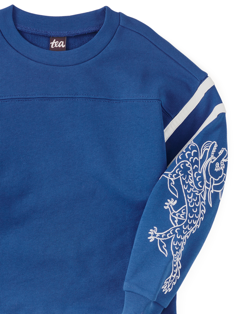Sporty Dragon Sleeve Popover in Galactic Blue - View 2