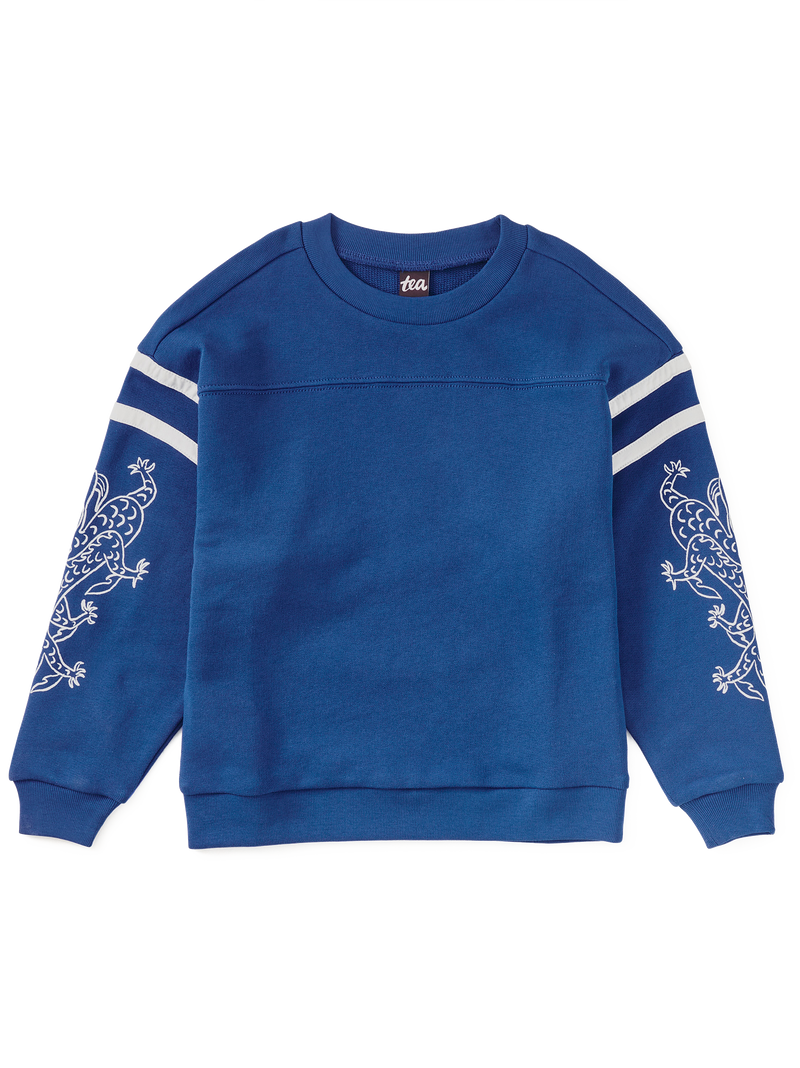 Sporty Dragon Sleeve Popover in Galactic Blue - View 1