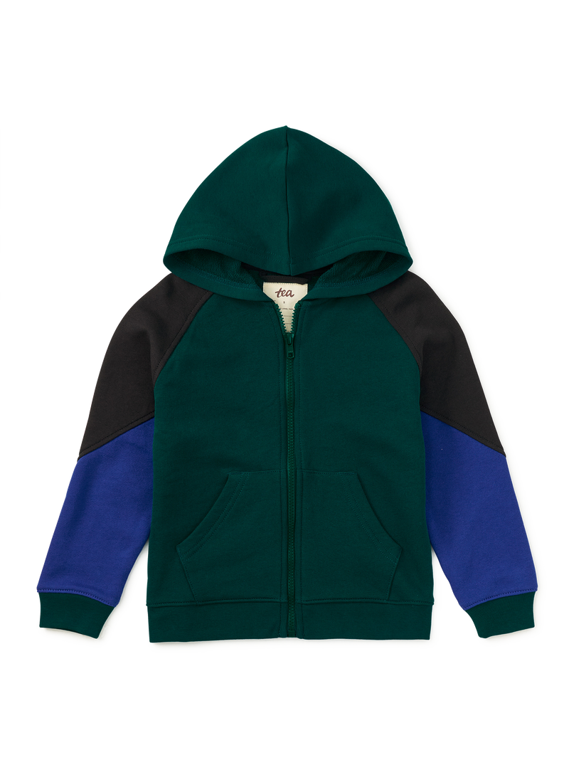 Colorblock Hoodie in Jade - View 1