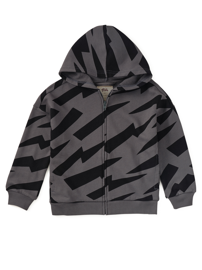 Easy Fit Hoodie in Lightning Stripes - View 1