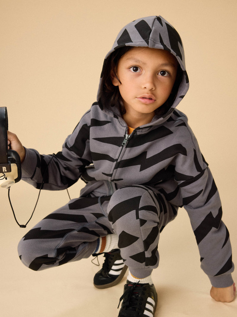 Easy Fit Hoodie in Lightning Stripes - View 2