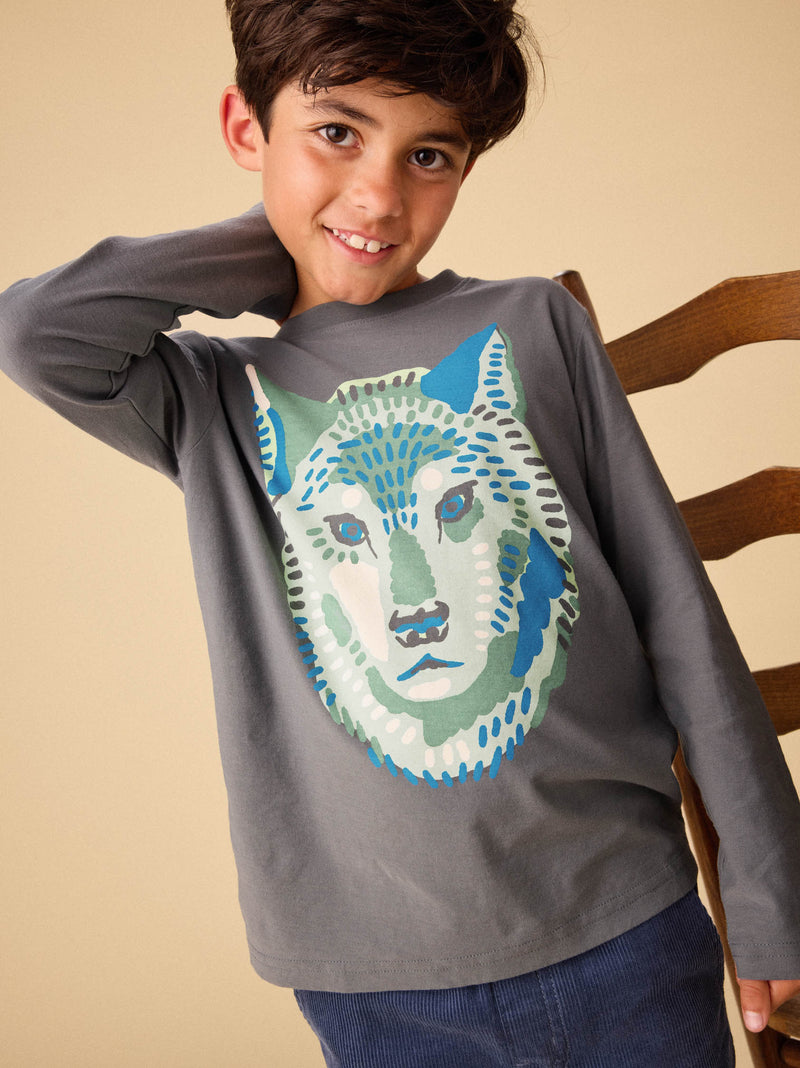 Wolf Graphic Tee in Thunder - View 2