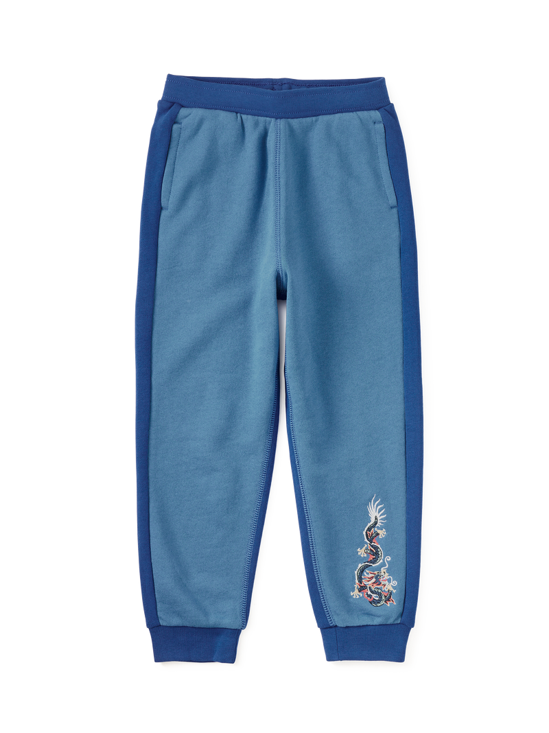 Colorblock Dragon Joggers in Galactic Blue - View 1