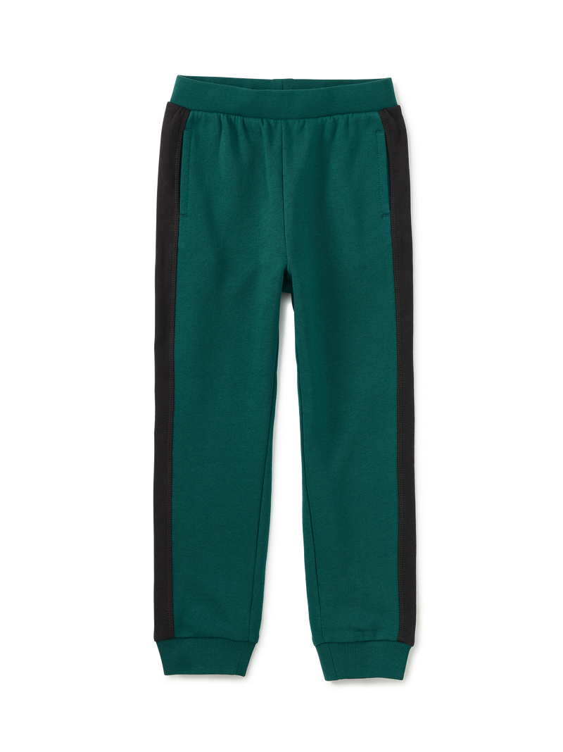 Colorblock Stripe-Out Joggers in Jade - View 1