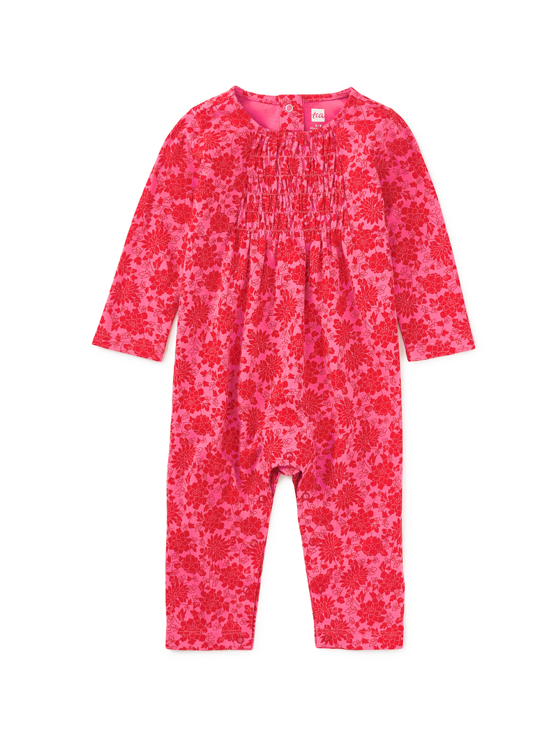 Smocked Baby Romper in Andong Floral - View 1