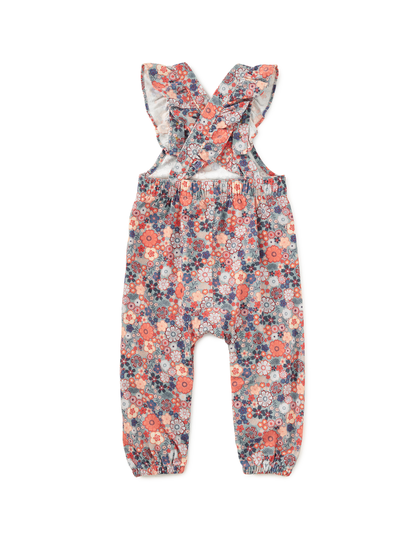 Corduroy Ruffle Baby Overalls in Japanese Mini Floral - View 2