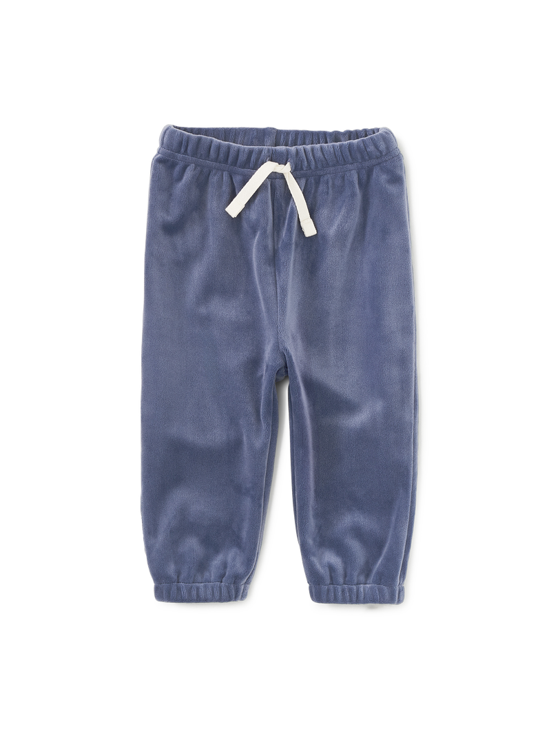 Easy Fit Velour Baby Joggers in Naval Blue - View 1